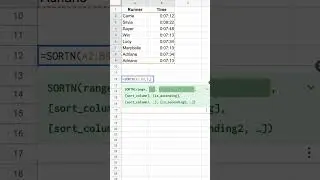 Show the Fastest Times from a Race - SORTN Function - Google Sheets