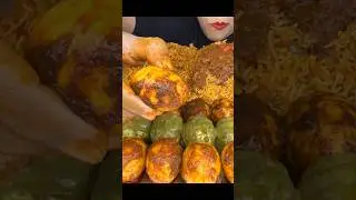 ASMR: Eating&nbsp;Egg Curry Eating Challenge 😍😋 mutton biryani and bharta with Basmati Rice Mukbang