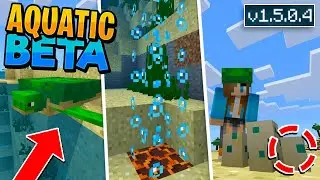 TURTLES & BUBBLE COLUMNS!! - MCPE 1.5.0.4 Gameplay (Aquatic Beta PE/Xbox/Win10)