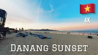 Danang Sunset Walk on the Beach😍🇻🇳 (Paradise on Earth) 4k