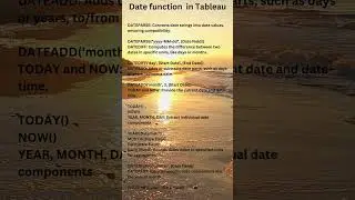 Date function in Tableau #excel #tableau #dateformula