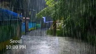Overcome Insomnia with Soft Rain on Night Quiet Street | Deep Sleep Rain ASMR