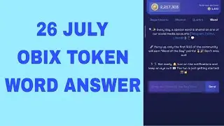 26 July | OBIX TOKEN Daily Words Answer |