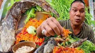 ปลาดุกย่างกับส้มตำเผ็ดๆแซ่บคักหลายพี่น้อง #food #mukbang #eating 