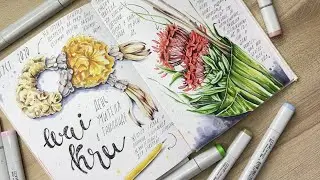 How to draw the flowers with alcohol markers #shorts #markertutorial #markerdrawing #copicdrawing