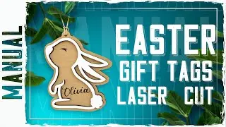 Easter Bunny Gift Tag Laser Cut Design, DIY Personalized Easter Bunny Tag