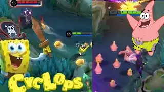 SKIN BOB ESPONJA DO CYCLOPS E SKIN PATRICK DO GLOO - MOBILE LEGENDS