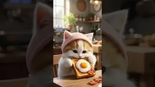 Little Kitty&rsquo;s Breakfast Delight 🍳🥓🍞 #shorts #cute #kitten #adorable
