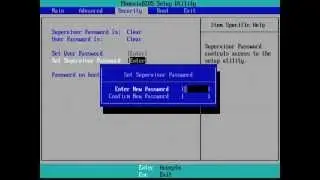 Set up a BIOS password to protect the PC from starting (Phoenix BIOS)!