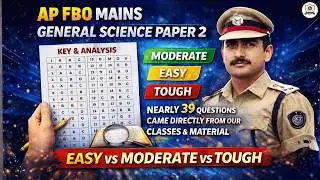 AP FBO Mains Paper 2 General Science 🔥  | Key & Analysis | Paper Level Review  by Sushma Mam