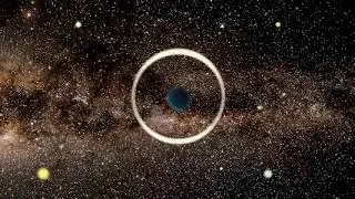 Simulated visualization of a gravitational lensing by a free-floating planet in the Galaxy