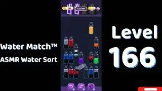 Water Match Level 166 | ASMR Water Sort Puzzle 🧠💧 Relaxing Brain Game | Mini Boss