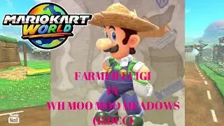 Mario Kart World - Farmer Luigi in Wii Moo Moo Meadows (VS Race, 150cc)
