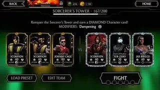 MORTAL KOMBAT SORCERER&rsquo;S TOWER BATTLE 167 to 169 COMPLETED 4TH TIME