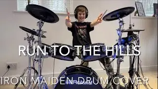Run to the Hills by Iron Maiden drum cover - Age 9