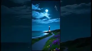 Follow the Moonlight: Peaceful Night Ambience by the Lighthouse 🌙✨