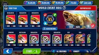 D-REX LEVEL 116 vs 3x MEGALOCIVIA | Jurassic World The Game