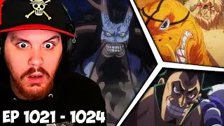 One Piece Episode 1021, 1022, 1023, 1024 Reaction - KAIDO GOES BEAST MAN MODE!