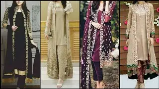 Gorgeous And Elegant Front Open Double Shirts Party Wear Dresses/Fancy Gown Dresses