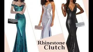 ELDA Evening Clutch Purses for Women Wedding Rhinestone Envelope Purse Party Prom Bridal Handbags