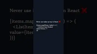 React Mistake ❌ &ndash; Key Prop #frontend #coding #react #frontendcourse