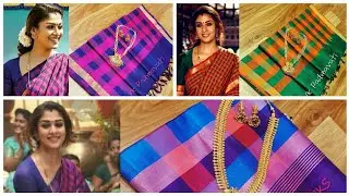 Viswasam *Nayanthara* *checks Handloom silk cotton saree