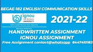 {BEGAE-182}  ENGLISH COMMUNICATION SKILLS (2021-22) HANDWRITTEN ASSIGNMENT FREE #handwritten #ignou