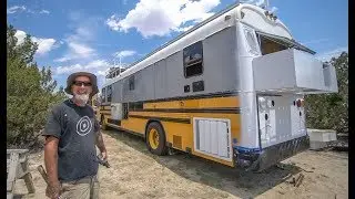 Wess's Last Day ~ Custom Rear Rack & Solar Finished ~ Skoolie Rear Cap Painted
