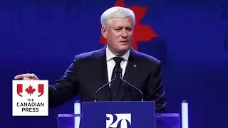 Former PM Harper says Canada's difficulties can't all be blamed on Trump