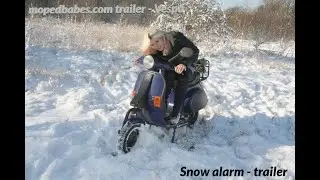 Snow alarm - trailer | Vespa Scooter Girl rev ride kickstart flood | Hard Cold kalt start