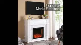 Southern Enterprises Highgate White Electric Smart Media Fireplace - The Classy Home