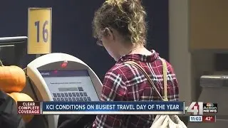KCI conditions on busiest travel day of the year
