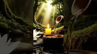 Tranquil Bamboo Oasis with Lotus Flowers & Water Sounds #relaxingmusic #sleepsounds #naturesounds