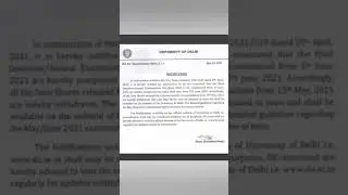 Delhi University Final Year Exam Date 2021 || DU Exam Date #shorts