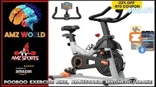 Review Pooboo Exercise Bike, Adjustable Magnetic/Brake, Amazon
