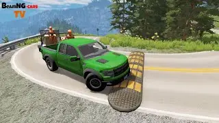 Cars vs Massive Speed bumps vs Deep Water vs mud vs rocks #605 BeamNG.drive live10