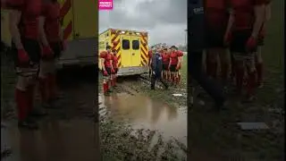 Kindness on the Field: Rugby Team's Muddy Rescue 🚑 #kindness #rugby #shorts