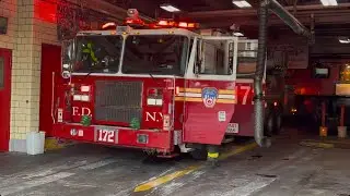 Spare Tower Ladder 172 responding out of station for a manhole job call Box 4236