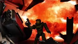 Halo mega bloks master chief (Halo 4 Teaser trailer MOC/ diorama ) made out of cardboard!!!!!