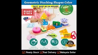 Boby Wooden Educational Bigger Geometric Stacking Board Shapes and Color Sorting Recognition Toys