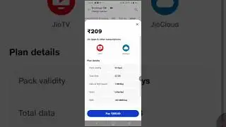 Jio ₹209// Recharge Plan All Details 🔥 // Jio ₹209 Recharge Plan All Velidity Details #shorts.🥳