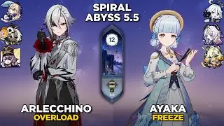 C0R0 Arlecchino Overload & C0R0 Ayaka Freeze | Spiral Abyss 5.5 | Genshin Impact 5.5/5.6