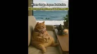 When Cat In Japan Hokkaido #cat #travel  #ai #funny