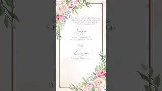 Floral wedding Invitation video || Vertical Wedding Invitation Video || N-444