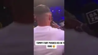 KSI gets pushed by Tommy Fury