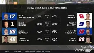 NASCAR 2019 coca-Cola 600 starting grid Charlotte Speedway