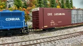 Early CR auto part train pulling up the mountain