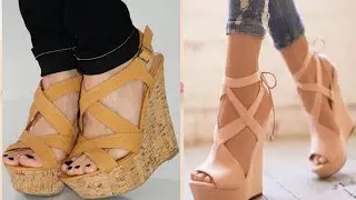 New design of wedge heel sandals for girls