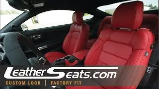 2015 - 2023 Ford Mustang Custom Bright Red Leather Upgrade Kit - LeatherSeats.com