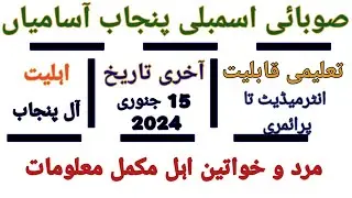 Provincial Assembly Punjab Jobs 2024 | today all jobs update | new jobs 2023 in pakistan today